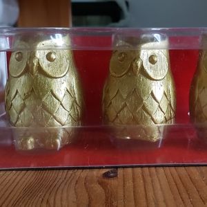 Paperchase 3 mini owl candles NIB